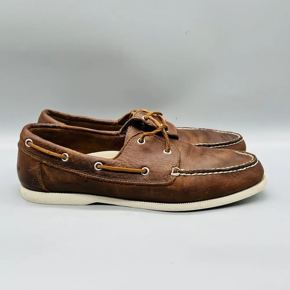 Cole Haan Shoes Mens 10.5 Brown Leather Boat Moc Toe Casual Comfort Vintage